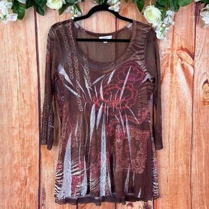 Boho Layered Hippie Festival Tunic Blouse 1654